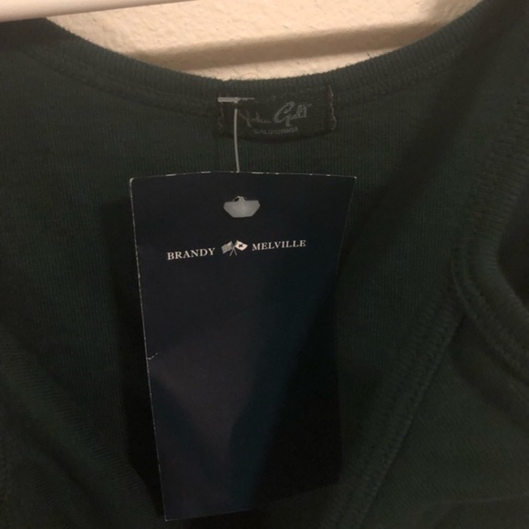 Brandy Melville / John Galt Skylar Dark Forest Green Cropped Tank Top - Picture 9 of 10